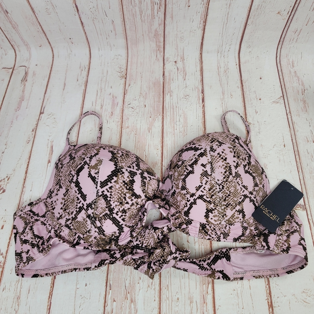 Rachel Roy Swimsuit Beach Top Snack Skin Print NWT